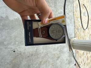 George Men's Brown Vegan Leather Cuffed Strap Watch with Gunmetal Case